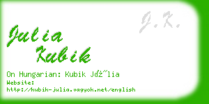julia kubik business card